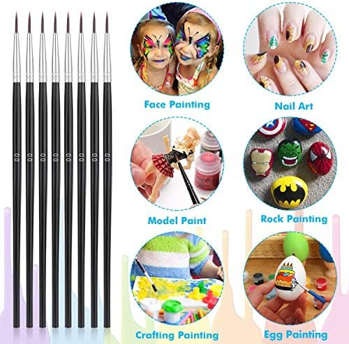 Miniature Detail Paint Brushes, Anezus 30 Pcs Paintbrushes Small Watercolor Artists Paint Brushes for Acrylics Oil Model Craft Nail Detail Painting