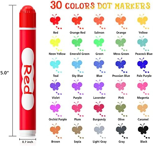 Shuttle Art Dot Markers, 30 Colors Washable for Toddlers with Free Activity Book