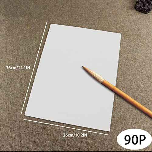 Chinese Blank Xuan Paper Raw, Calligraphy Brush Ink Writing Sumi Rice Paper Without Grids