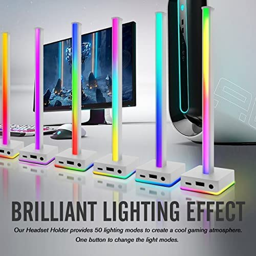 EZDIY-FAB USB LED Light Bar Headphones Stand, Desktop Atmosphere RGB Backlight
