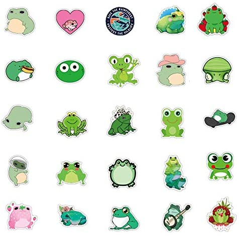 Frog Stickers| 50 PCS | Vinyl Waterproof Stickers for Laptop,Skateboard