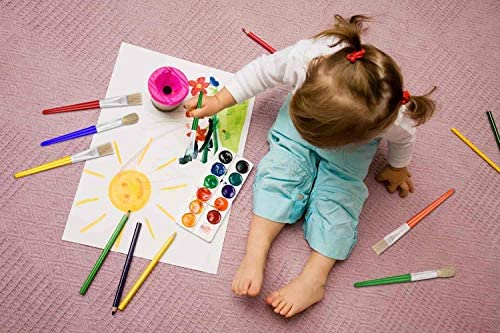 10Pcs Paint Brushes for Kids, Anezus Kids Paint Brushes Toddler Large Chubby Paint Brushes Round and Flat Preschool Paint Brushes for Washable Paint Acrylic Paint