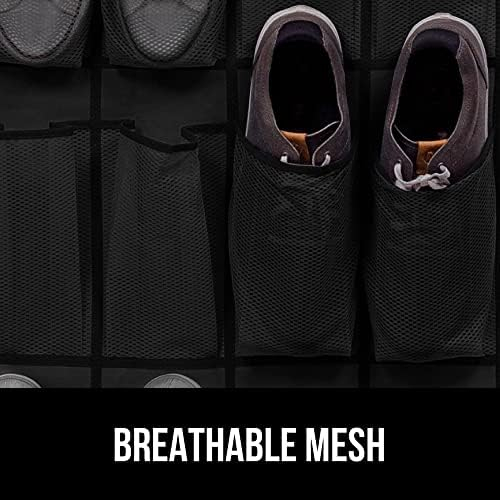 Gorilla Grip Shoe Holder Rack for Over the Door, 24 Mesh Pockets Hold up to 40 Pounds