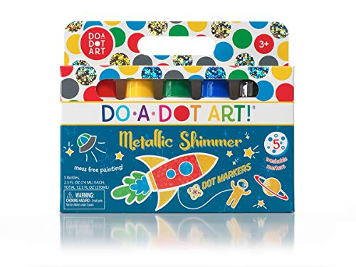 Kids Washable Dot Art Markers - New Metallic Shimmer Paint Daubers Non-Toxic For Children, Toddlers Preschool and Kindergarten Teachers The Original Dot Markers By Do A Dot Art!