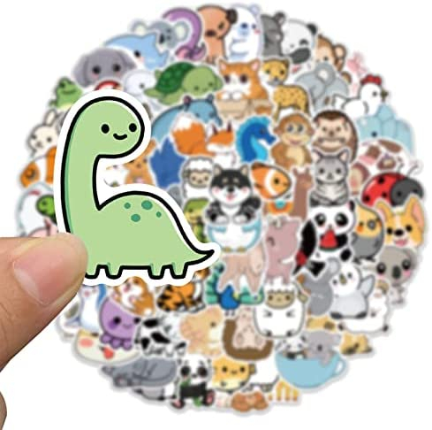 Cute Animal Stickers for Kids, Teens- 100PCS Premium Waterproof Vinyl Kawaii Aesthetic Stickers for Water Bottles