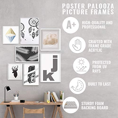 Poster Palooza 4x12 Contemporary Black Wood Picture Frame - UV Acrylic, Foam Board Backing