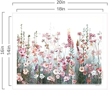 SUMGAR Paint by Numbers for Adults Flowers Pink, Colorful Canvas DIY Oil Painting Kits for Beginners