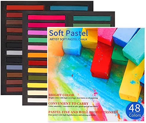 LOONENG Non Toxic Soft Pastels Chalk, Soft Chalk Pastels Stick for Crafts Projects