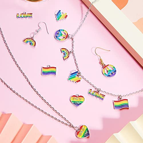 12 Pcs Alloy Rainbow Charms for Bracelet Metal Rainbow Charms for Jewelry Making DIY Rainbow Alloy Pendants for Bracelet Necklace Earring Craft Making Finding, 6 Styles