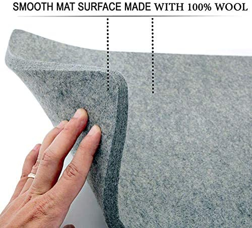 Wool Pressing Mat Set (Deluxe 2 Pack) Includes 24 x17 and 10 x 10 mats with Quilting Supplies, 100% Pure New Zealand Wool