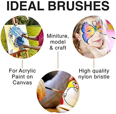 Professional Artist Paint Brush Set of 12 - Painting Brushes Kit for Kids, Adults Fabulous for Canvas
