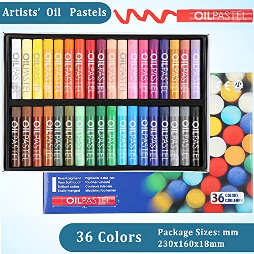Artists' Oil Pastels Set,Professional Soft Oil Pastels 36 Assorted Colors Crayons Thickened Round Oil Pastel Sticks for Artist