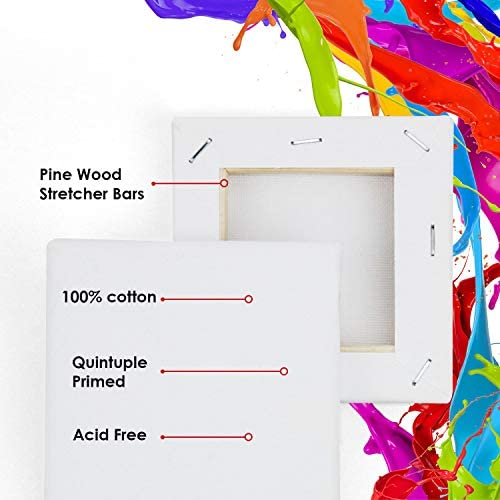 NafurAhi White Blank Stretched Canvas for Painting 4x4