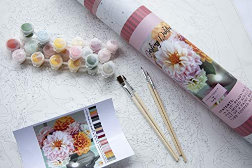 Pink Picasso Paint by Numbers Kits for Adults, 16x20 (Darling Dahlia). As Seen On Shark Tank