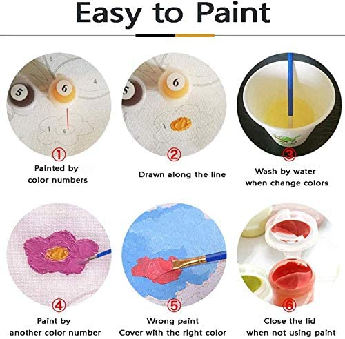 Framed Paint by Numbers-Adults'Paint-by-Numbers Kits-DIY Paint by Numbers for Adults Beginner and Kids-Easy Painting Colorful Penguin on Canvas 11X14 inch Wooden Frame