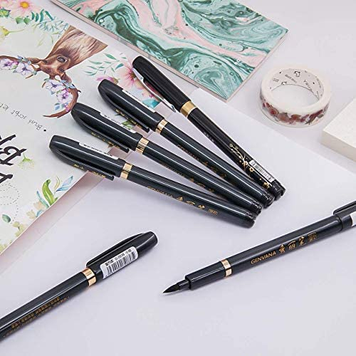 Hand Lettering Pens, Rilanmit Calligraphy Pen Brush Markers Set Black