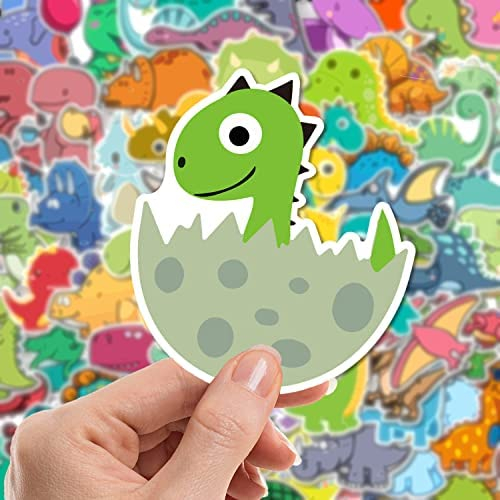 100 Pieces Dinosaur Stickers Vinyl Waterproof Cute Decals for Water Bottle, Hydro Flasks