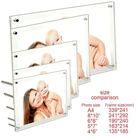Acrylic Photo Frame 6X8 inch Brackets Or Hanging Picture Frames, File Certificate Photo Frame