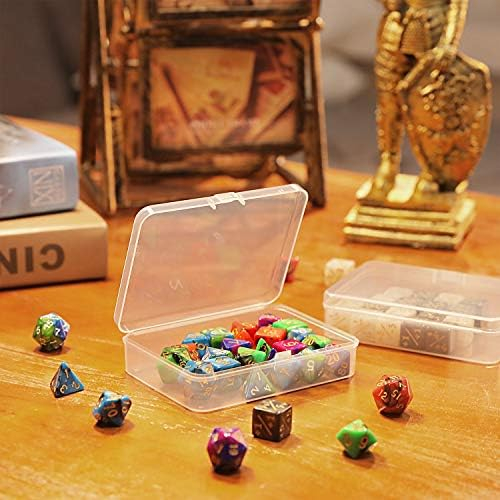 SATINIOR 12 Pack Clear Plastic Beads Storage Containers Box with Hinged Lid for Beads and More (4.45 x 3.3 x 1.18 Inch)