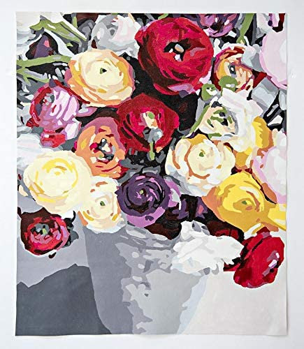Pink Picasso Kits Botanical Floral DIY Canvas Paint by Numbers for Adults (Petals for Me) - As Seen On Shark Tank