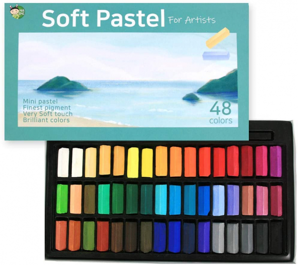 Soft Pastels for Professional - Square Chalk pastel Assorted Colors (48 Colors) HASHI Non Toxic