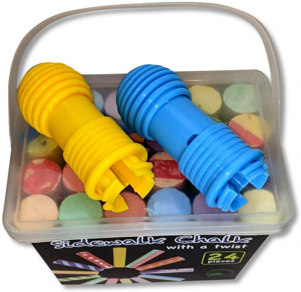 Sidewalk Chalk for outdoor drawings,Includes 2 chalk holders