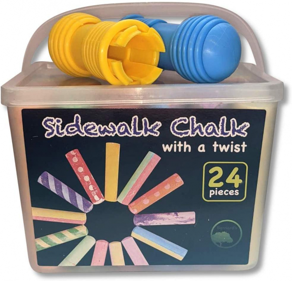 Sidewalk Chalk for outdoor drawings,Includes 2 chalk holders
