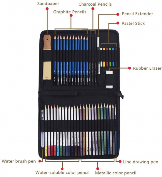 51-Piece Colored Pencils Set