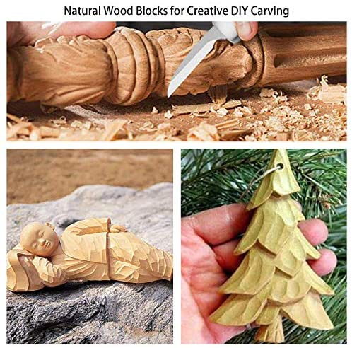 Wood Whittling Kit with Basswood Wood Blocks Gifts Set for Adults and Kids Beginners, Wood Carving Kit Set Includes 3pcs Wood Carving Knife & 8pcs Blocks & Gloves for Widdling Kit