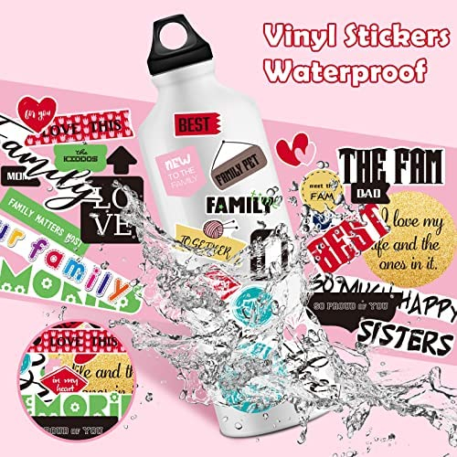 30 Sheet Family Friend Theme Scrapbooking Sticker Decals 500 Pieces Waterproof Vinyl Happy Family Friend Memories Sticker Decor for Family Album Scrapbooking Embellishment Art Project (Family Theme)