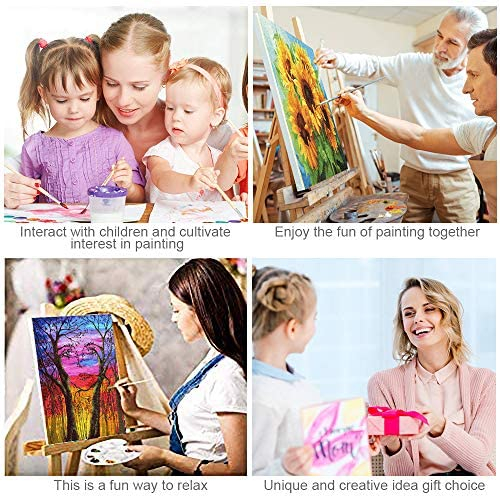 KOSE Paint by Numbers for Adults Beginner & Kids, DIY Oil Painting Kit on Canvas with Paintbrushes and Acrylic Pigment