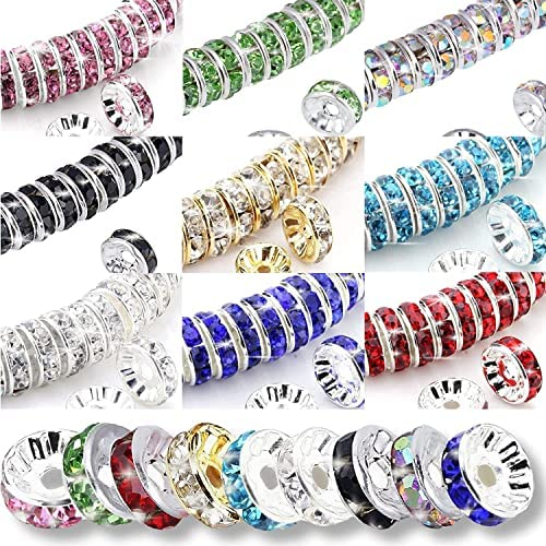 1080Pcs 8mm Round Spacer Beads, Crystal Beads