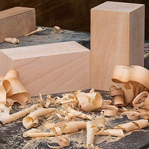 WOWOSS 4 Pack Unfinished Basswood Carving Blocks Kit, Premium Kiln Dried Whittling Soft Wood Carving Block Hobby Set for Kids Adults Beginner to Expert