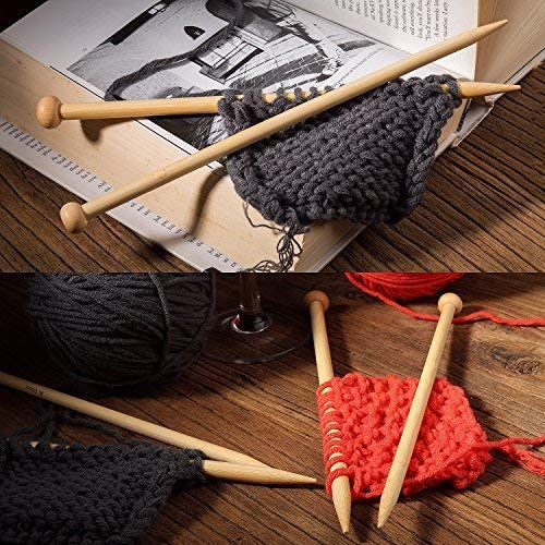36PCS Bamboo Knitting Needles Set, BetyBedy Single Pointed Knitting Needles