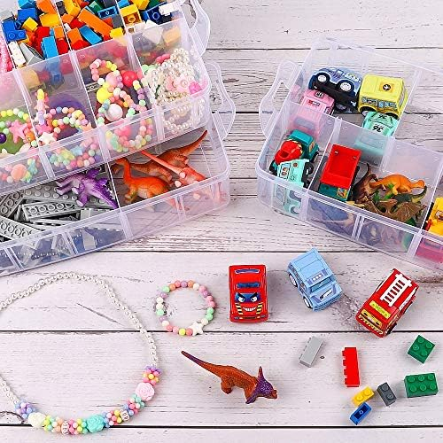 SGHUO 3-Tier Stackable Storage Container Box Bead Organizers and Storage for Craft Storage, Kids Toys