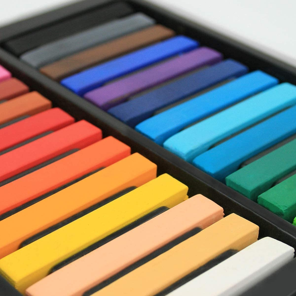 HASHI Soft Pastels (24 Colors) + HASHI Chalk Pastel Holder (2pcs 1set)