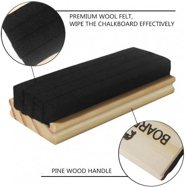 6 Pack Chalkboard Erasers Premium Wool Felt Eraser