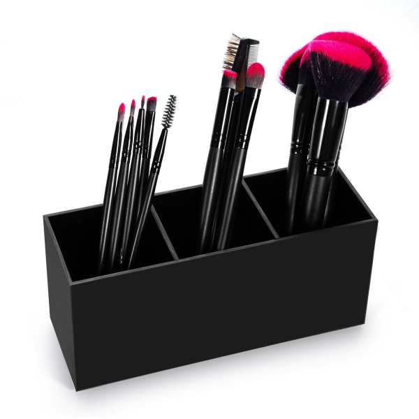 3 Slot Acrylic Cosmetics Brushes Storage