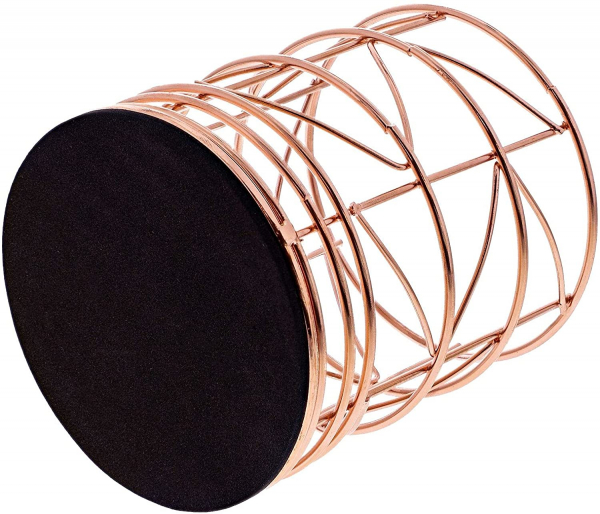 Juvale 2-Pack Rose Gold Metal Wire Makeup Brush Pencil Holders, 3.5 x 3.5 x 4 Inches