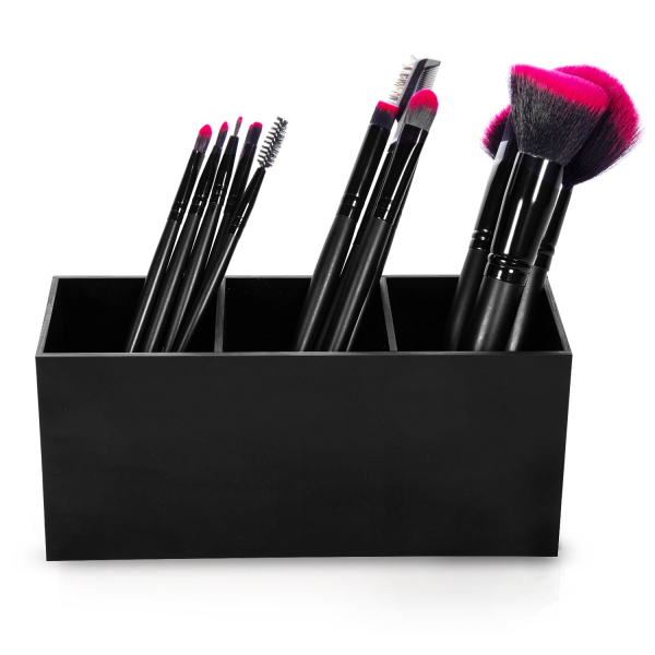 3 Slot Acrylic Cosmetics Brushes Storage
