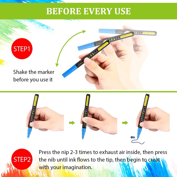 Emooqi 18 Colors Acrylic Paint Pens 0.7mm fine tip