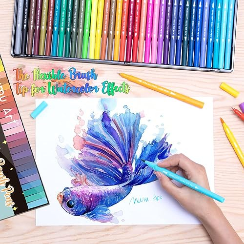 35 Dual Markers Pen for Adult Coloring Book, Coloring Brush Art Marker, Fine Tip Colored Pens for Bullet Journaling Drawing Planner