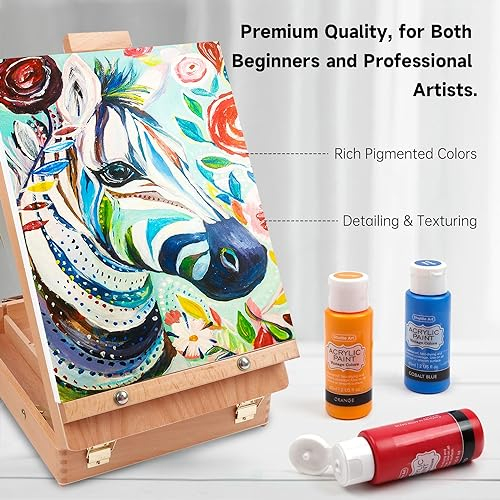 Acrylic Paint, 25 Vintage Colors Acrylic Paint Set, 2oz/60ml Bottles, Rich Pigmented, Premium Acrylic Paints for Artists, Beginners and Kids on Rocks Crafts Canvas Wood Ceramic