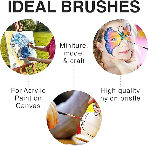 Professional Artist Paint Brush Set of 12 - Painting Brushes Kit for Kids, Adults Fabulous for Canvas, Watercolor & Fabric - for Beginners and Professionals - Great for Water, Oil or Acrylic Painting