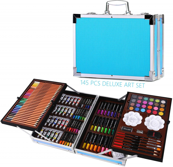 145-Piece 2 Layers Deluxe Art Set for Drawing, Painting