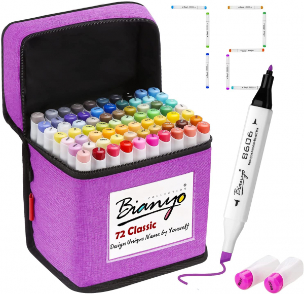 Bianyo 72 Colors Alcohol-Based Markers Set