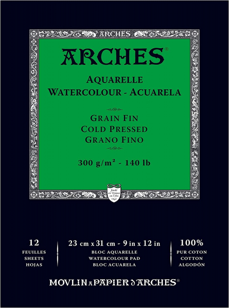 Arches Watercolor Paper Pad, 140 pound, Cold Press, 9