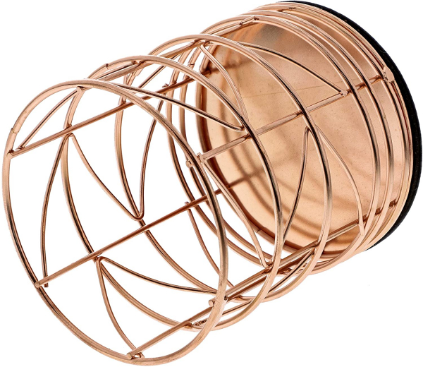 Juvale 2-Pack Rose Gold Metal Wire Makeup Brush Pencil Holders, 3.5 x 3.5 x 4 Inches